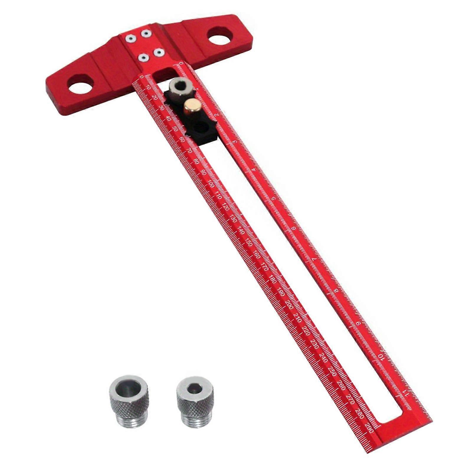 Çift Metrik/İnç Ölçekli Alüminyum T Kare Cetvel Çok Fonksiyonlu T Şekli Cetvel Hassas Çizim & Ölçüm için 30cm