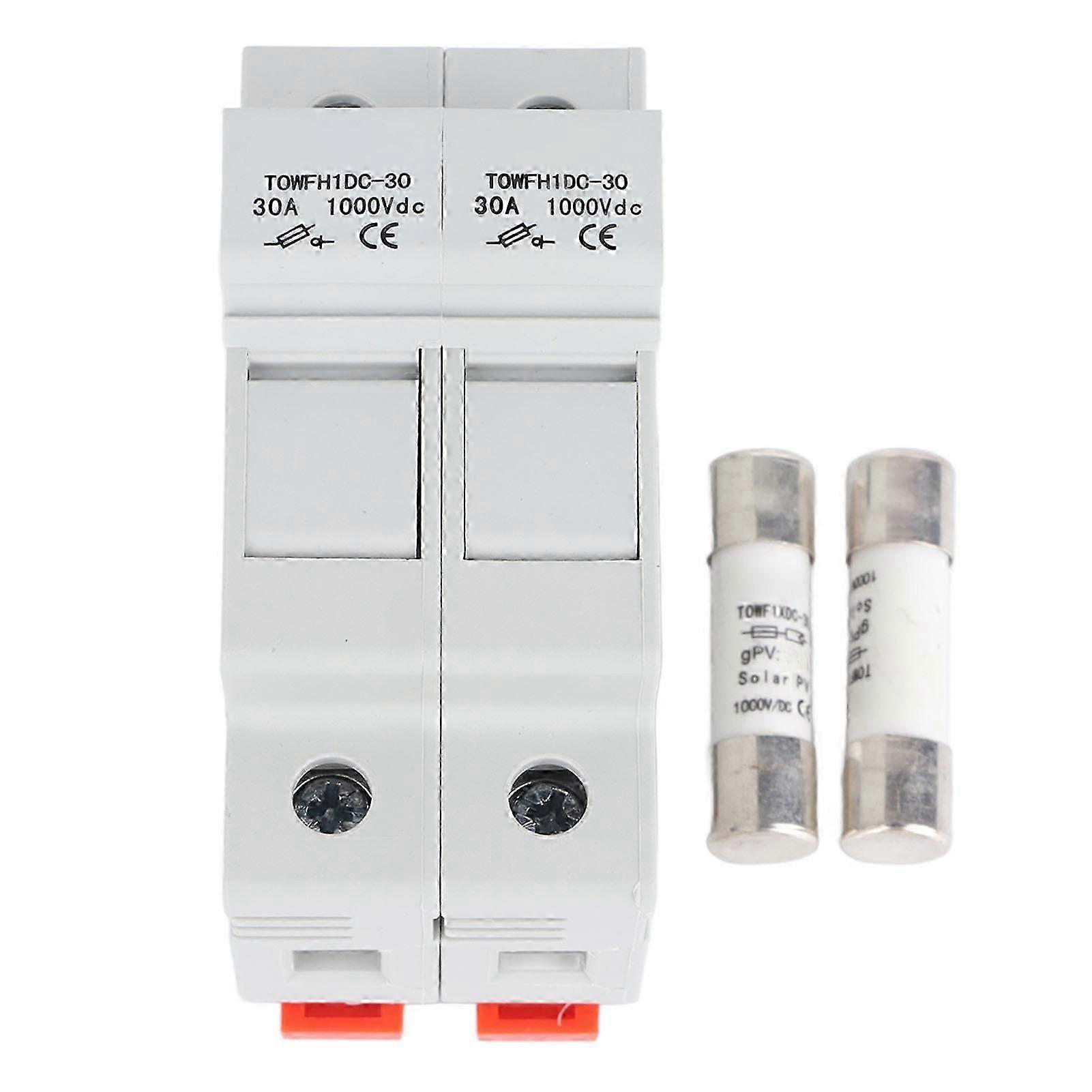 1000VDC DC Circuit Breaker with 2 Fuse Effective Protection Circuit Breaker Fuse Set for Electrical Appliances 15A