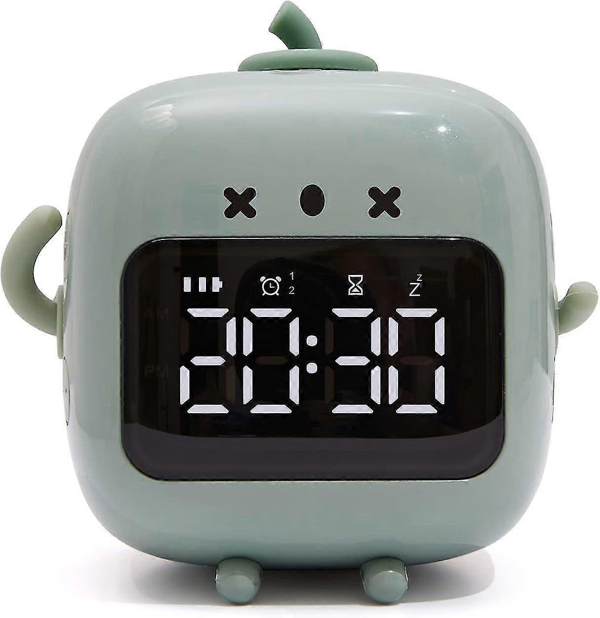 2025 Cute Alarm Clock,Robot Digital Alarm Clock Chargeable with Snooze and Timer,Multi-Function Voice-Activated Bright Screen Table Clock for Boys and