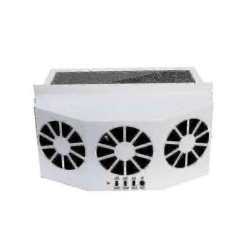 Car Cooling System Solar Fan Car Ventilation Fan Radiatorwhite