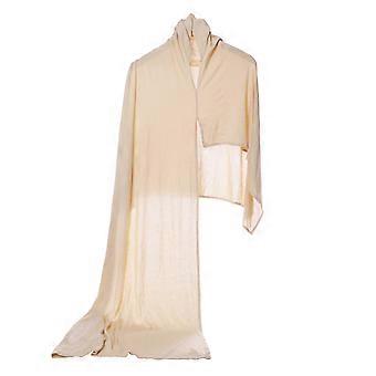 Quick Draping Cotton Turban Scarf Hijab Muslims Headscarf Large Neckerchief for Daily Commute and Religious Activity  White