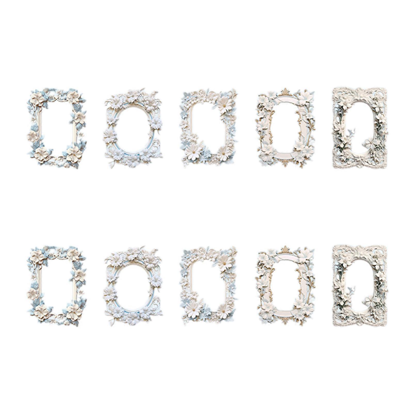 Scrapbooking Border Paper Cutout Frame Collage Paper with Flower Embossed Pattern for Scrapbooks Journal Embellishments