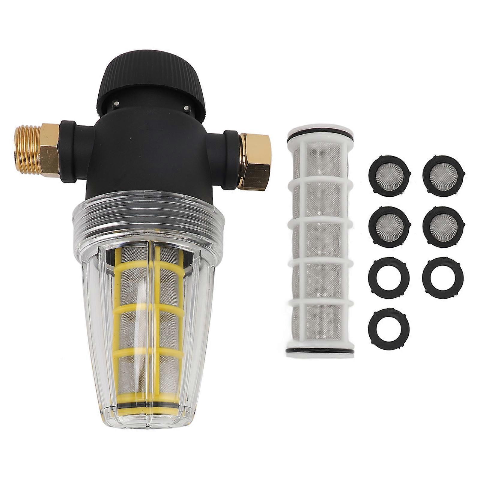 Pressure Washer Garden Hose Inlet Filter, 3/4" Port, 100 Mesh Threaded Connector, Garden Hose Filter Accessory