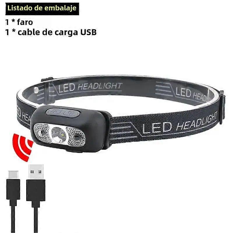 Mini Rechargeable LED Headlamp for Camping and Fishing, Portable Torch Lamp with Powerful Light Source, Waterproof for Outdoor Sports and Daily Use