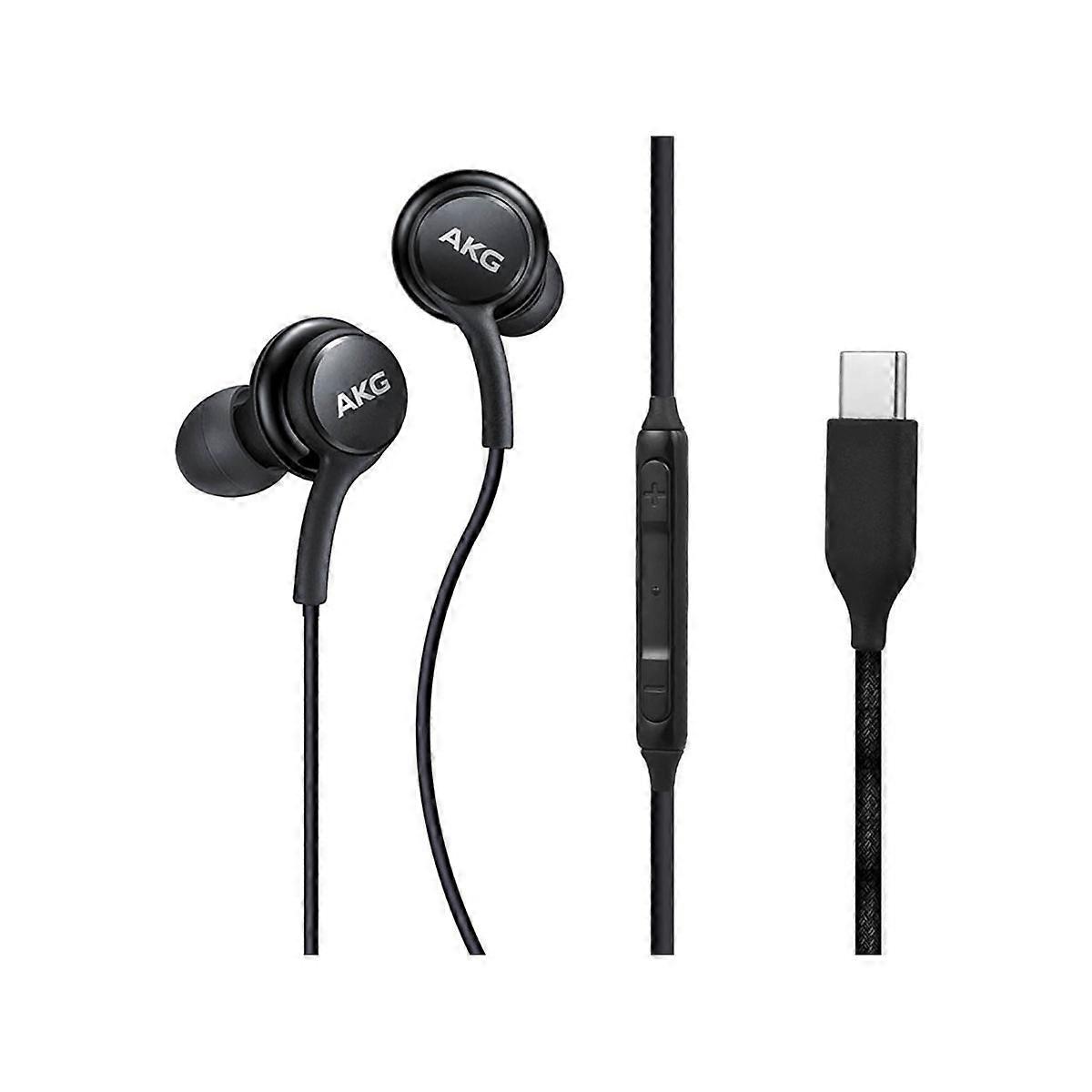 Type-C earphones with integrated remote control and microphone, Black