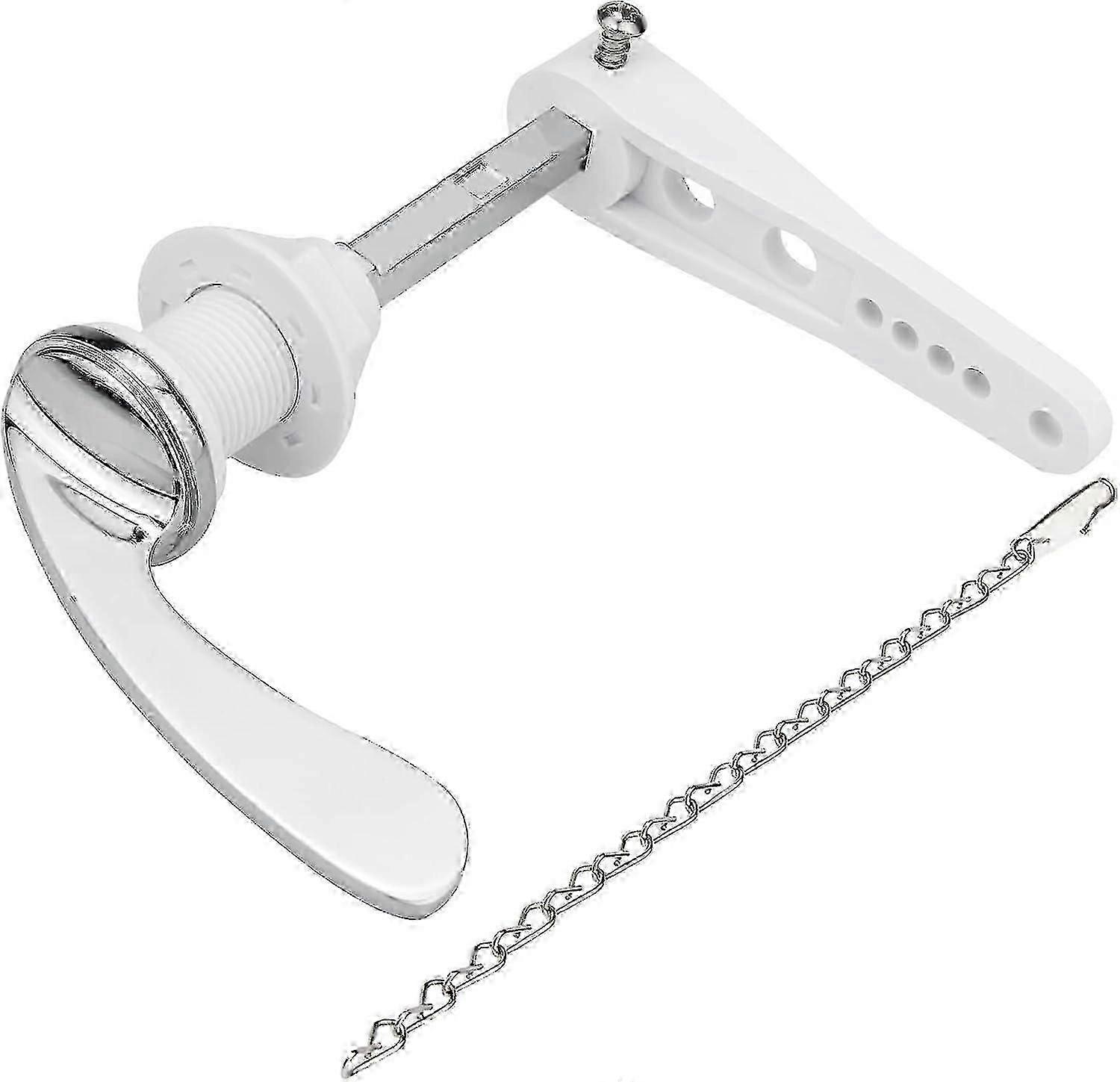 Toilet Flush Handle Replacement, Chrome Plated Replacement Metal Cistern Lever Handle for Toilet Wc Cistern Tank