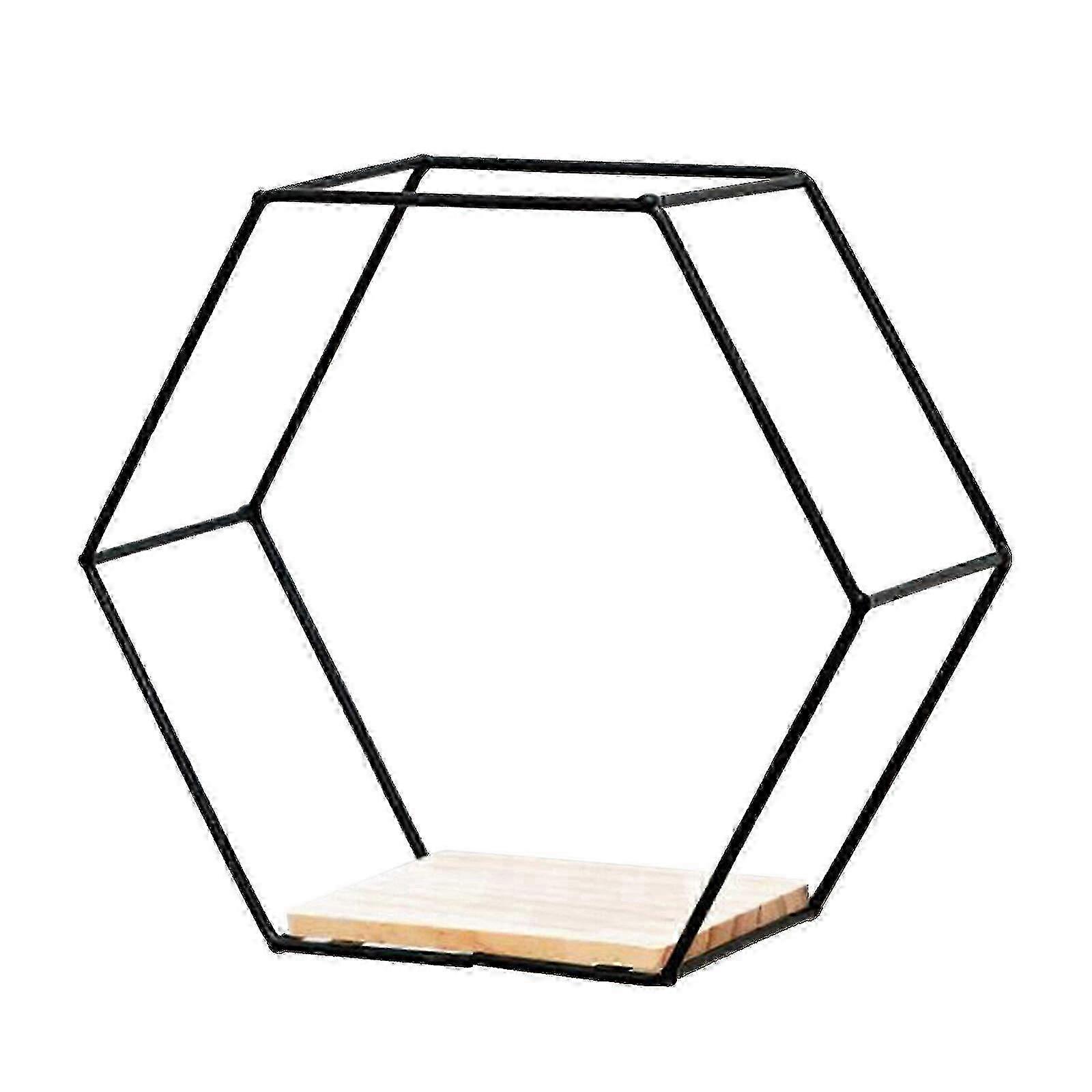 Metal Wire Wall Shelf Home Decor Storage Floating Round Multi-Section Shelf
