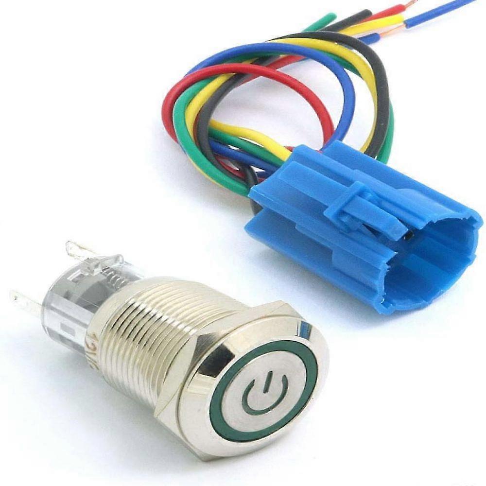 Momentary Push Button Switch, LED Light, Metal Push Button
