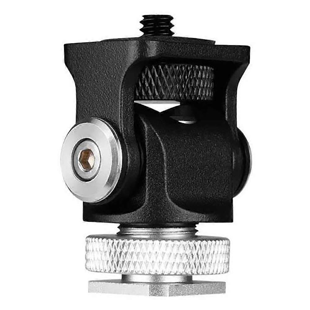 Mini Hot Shoe Mount Monitor Microphone Flash Holder 1/4 Inch Screw Camera Bracket Tripod Head for DSLRs and Camcorders