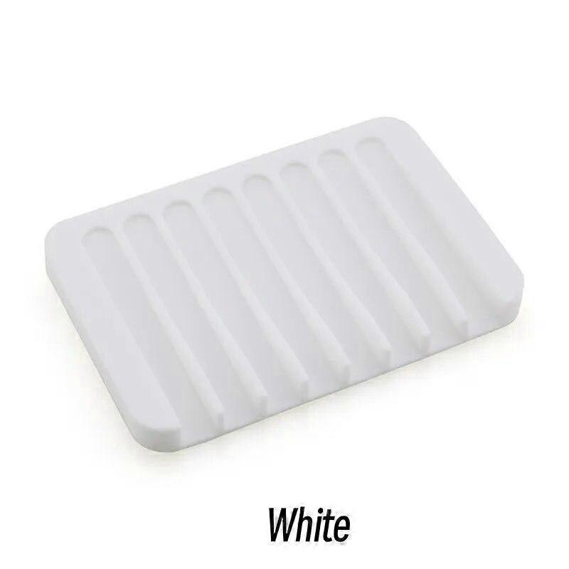1-Pack Free Punch Soap Box Silicone Draining Soap Holder Creative Kitchen Bathroom Countertop Non-slip Shelf