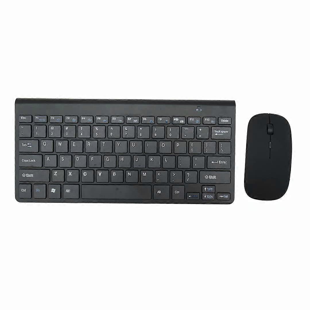Mini Wireless Keyboard and Mouse Set Waterproof 2.4G Compatible with Mac Apple PC Computer Black Color