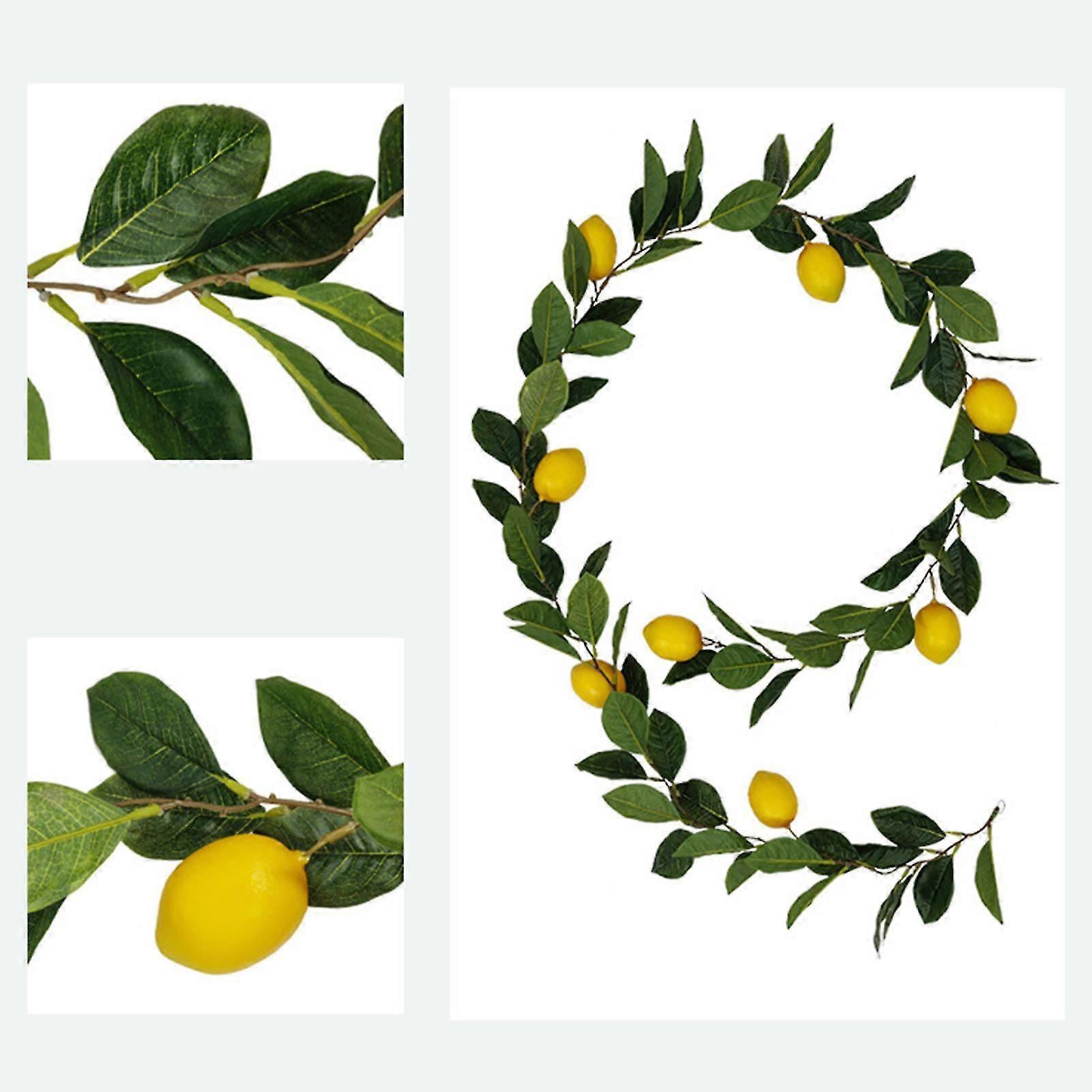 Artificial Lemon Garland For Home Decoration - Realistic Fruit Model Rattan Vine
