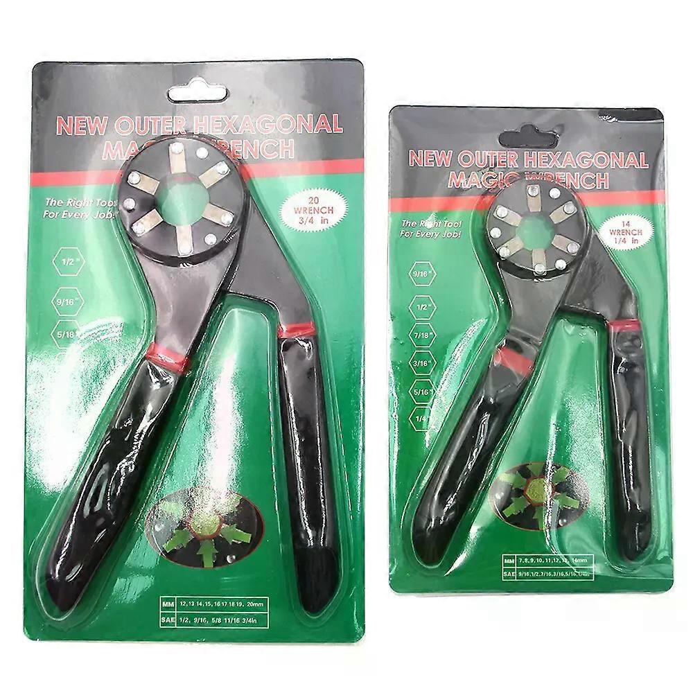 6/8 Inch Magic Wrench Household Maintenance Adjustable Twisting Hand Clamping Socket Outer Hexagonal Multifunctional Tool
