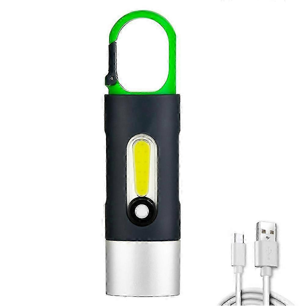 Rechargeable Outdoor Mini LED Flashlight with Multi-Function Hook Waterproof Belt Lamp for Camping and Mountaineering