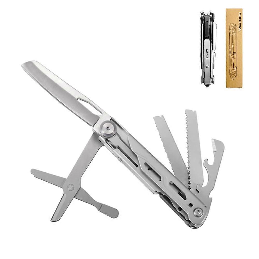 P3 9in1 Hard Stainless Steel Multitool, Foldable Self-Locking Multi-tool Pocket Knife