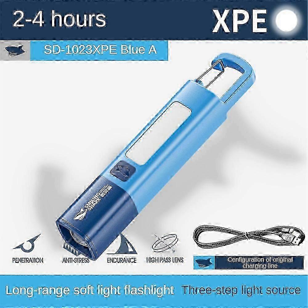 Portable Mini High Brightness Colorful Flashlight Telescopic Zoom Camping Flashlight Three-gear Adjusting Flashlight