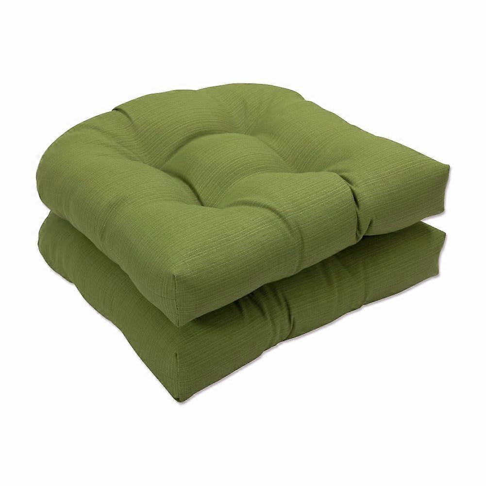 Forsyth Wicker Patio Seat Cushions, Indoor/Outdoor Use, Plush Fiber Fill, 2 Count, Green Color, Comfortable Seating