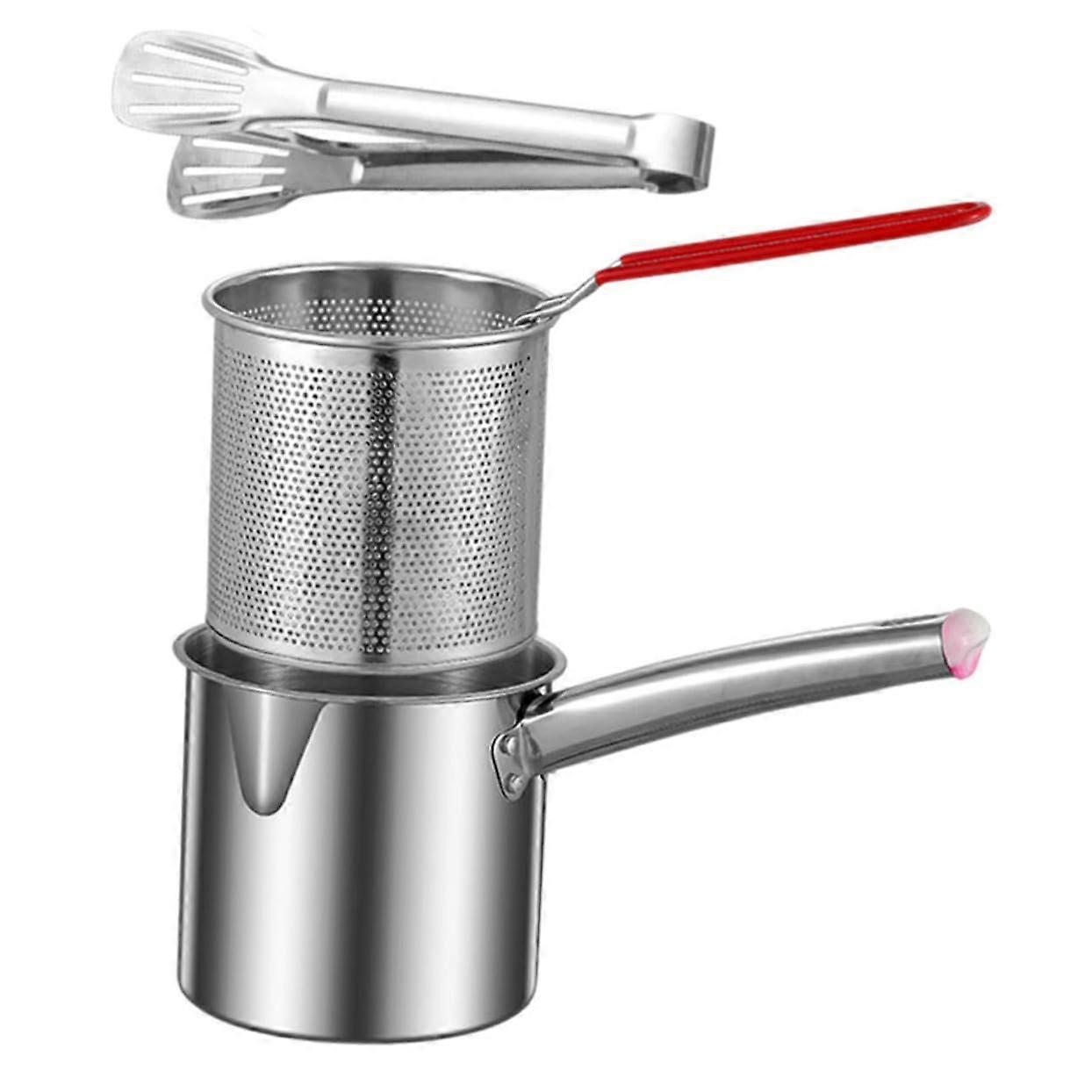 Oil Fryer Pot Filter Nonstick Fryer Efficient Oil Prevention for Chips Snacks Reusable Filter For Home Fryers