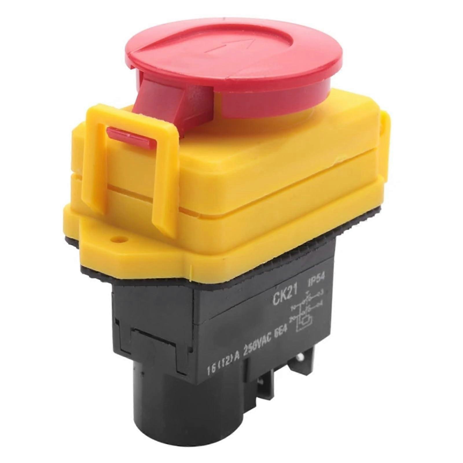 Start Stop Switch 250V 16A IP54 No-Volt Release Electromagnetic On Off Switch With Emergency Stop Push Button