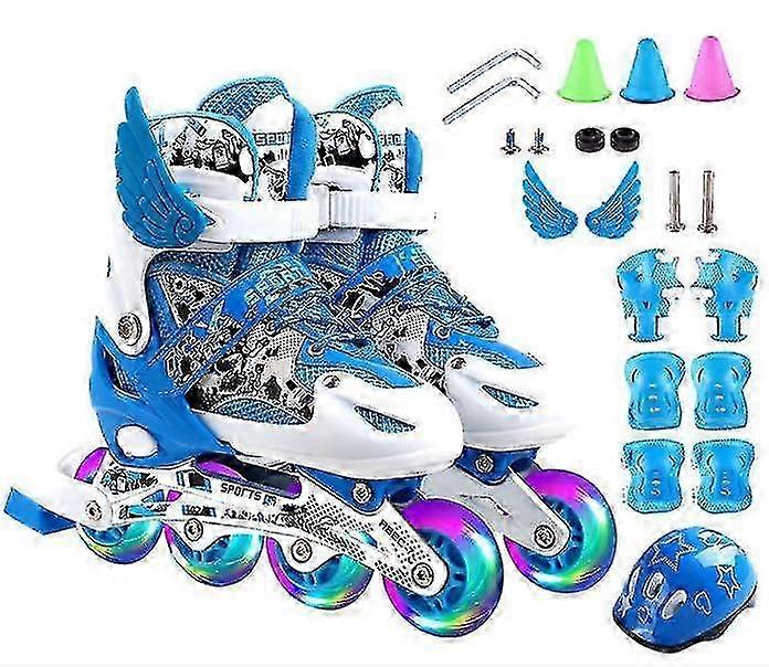 Pattini in linea regolabili per bambini, pattini a rotelle all'aperto con ruote illuminate