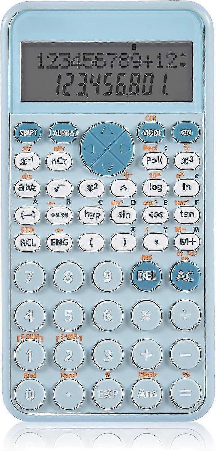 Scientific Calculator, Blue Slim and Portable, Two Line Display, Multi-Functional Calculation, Suitable for Students or Offices
