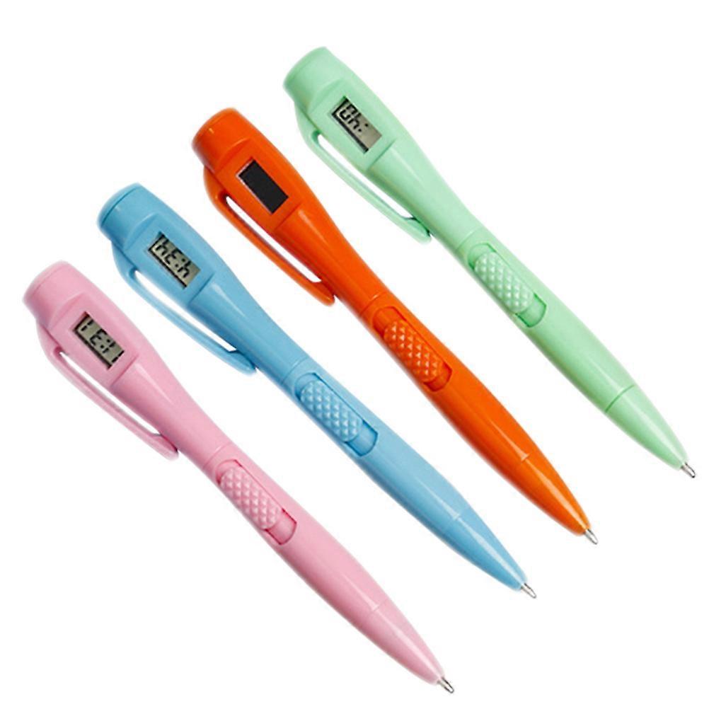 4pcs Multi Function Student Pen with Clock Feature, Portable Gel Pens for School & Office, Smooth Writing, High Grade Replaceable Design