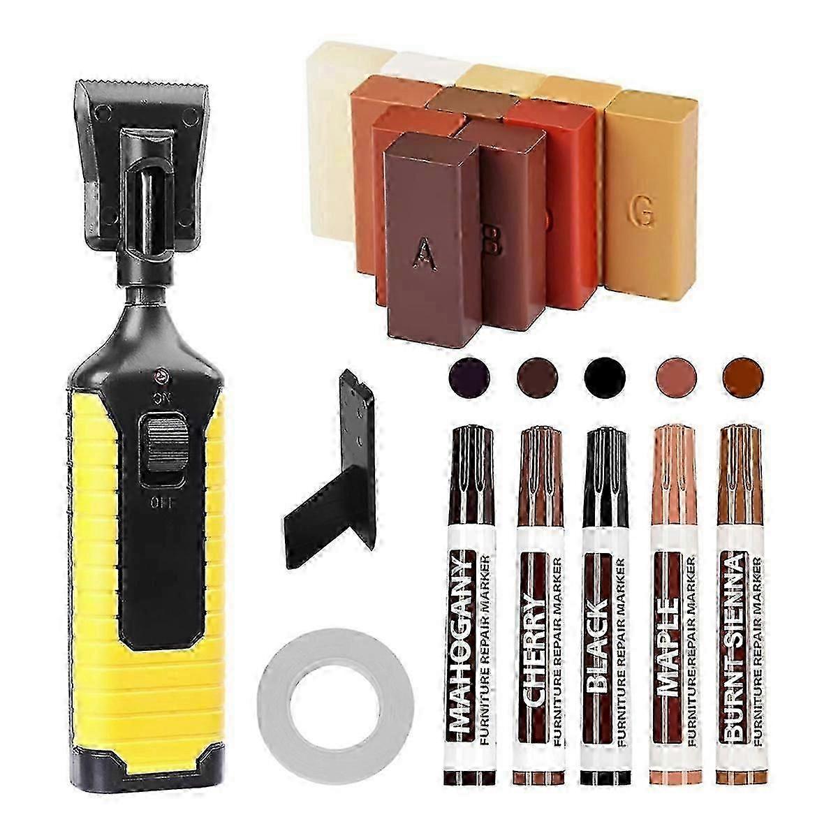 Κιτ επισκευής δαπέδων, Laminate Hardwood Vinyl Floor Repair Kit με στυλό θερμότητας DIY Εγχειρίδιο επίπλων δαπέδου Touch Up Markerc