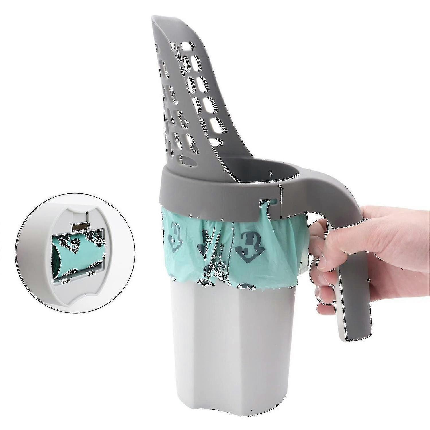 Cat Litter Scoop With Bags, Plastic Cat Litter Scooper With Holder, Cat Litter Sifter Scooper System