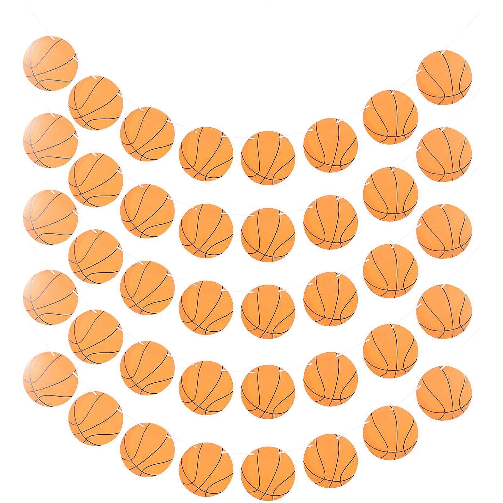 5PCS Basketball Party Banner Decorations Hanging Paper Flags Sports Theme for Wall Ceiling Outdoor Celebration