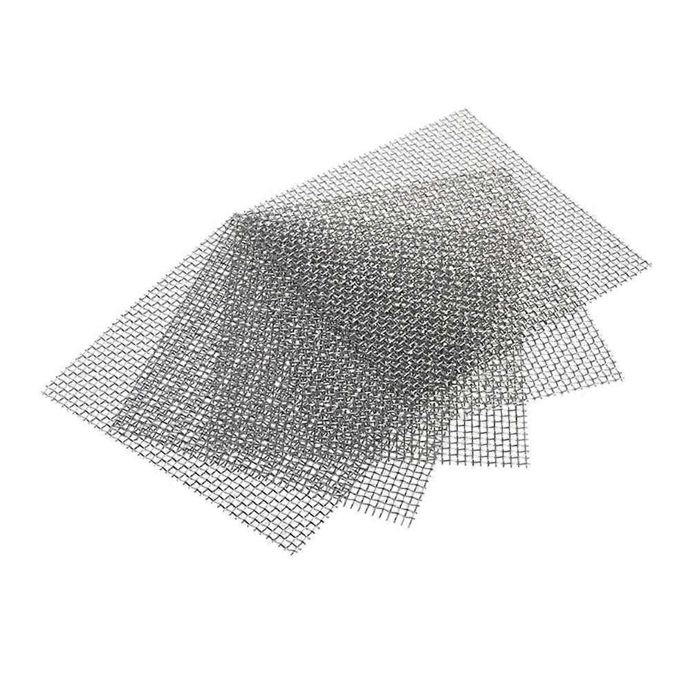 10 Pcs 304 Stainless Steel Wire Mesh Pad Moss Net Aquarium Fish Tank Water Grass Plants Fixed Net Ornaments - 8x8cm (Silver)