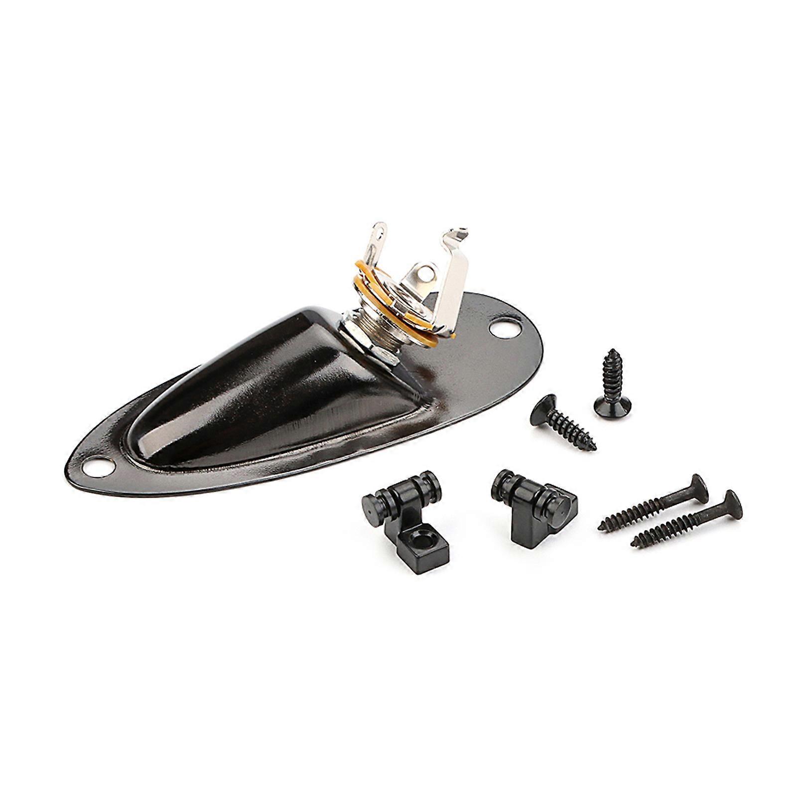 Boat Style Loaded Electric Guitar Pickup Output Input Jacks Socket Plate with Roller Style Guitar String Retainers