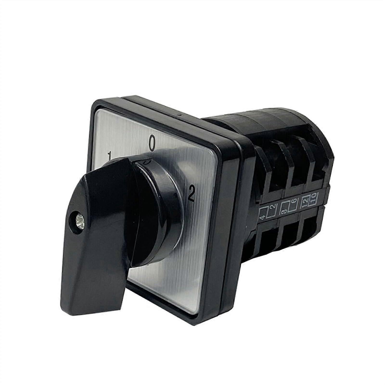 LW8-10/3 Manual Changeover Rotary Cam Switch 10A Three Pole with 12 Terminals and Silver Contacts for Electrical Applications