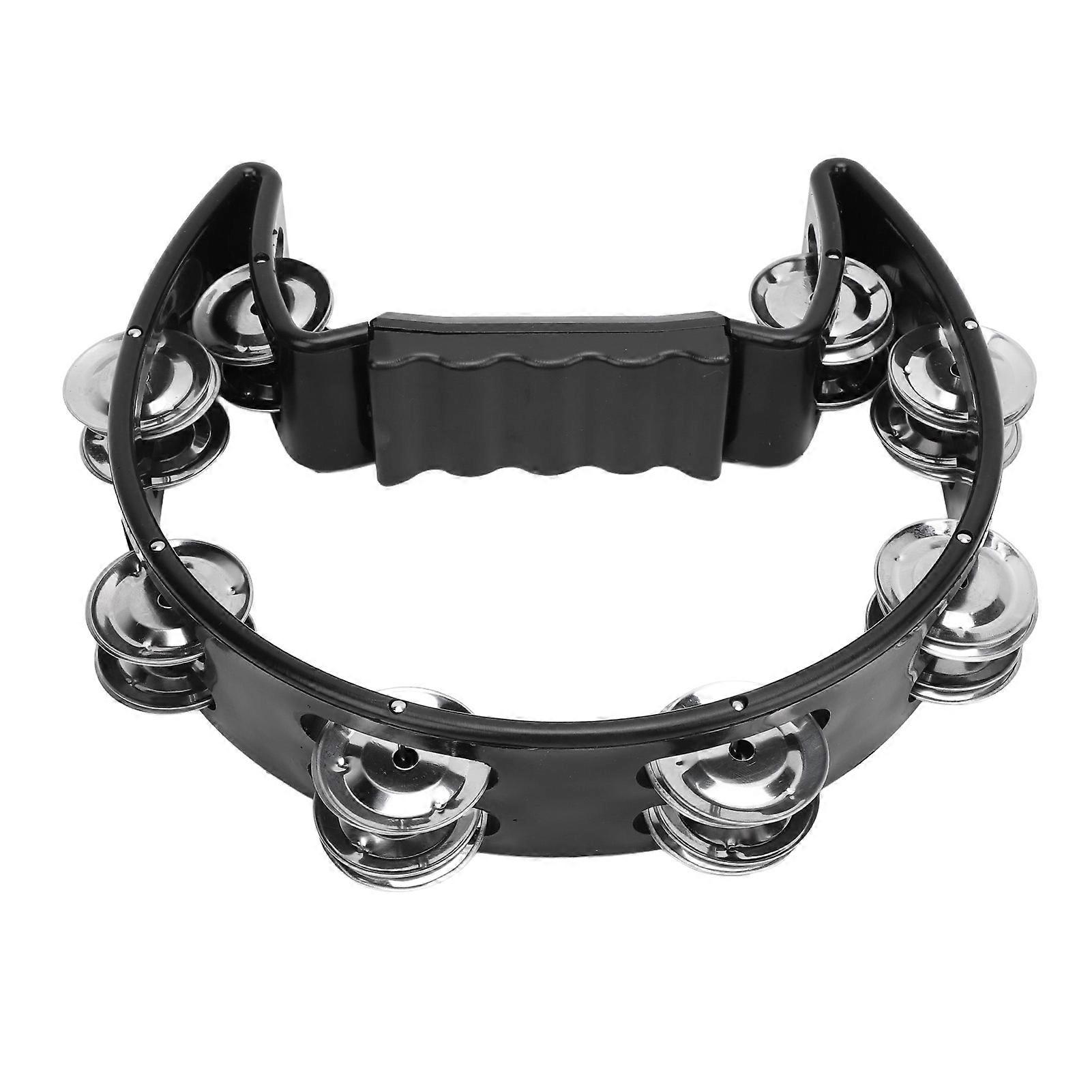 Tambourin Jingle en forme de chat noir, manche antidérapant, demi-lune, pour fête