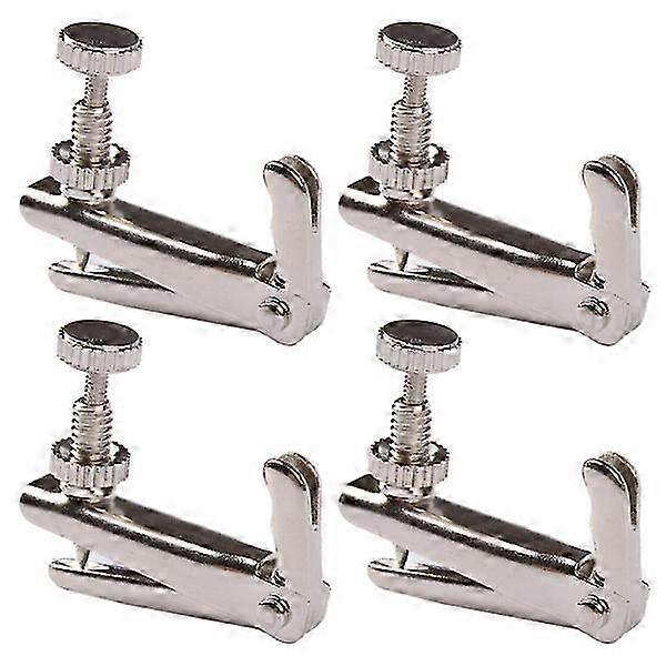 4pcs Violin String Adjuster Fine Tuning String Fine Adjuster Tuners for Violin Size S Silver