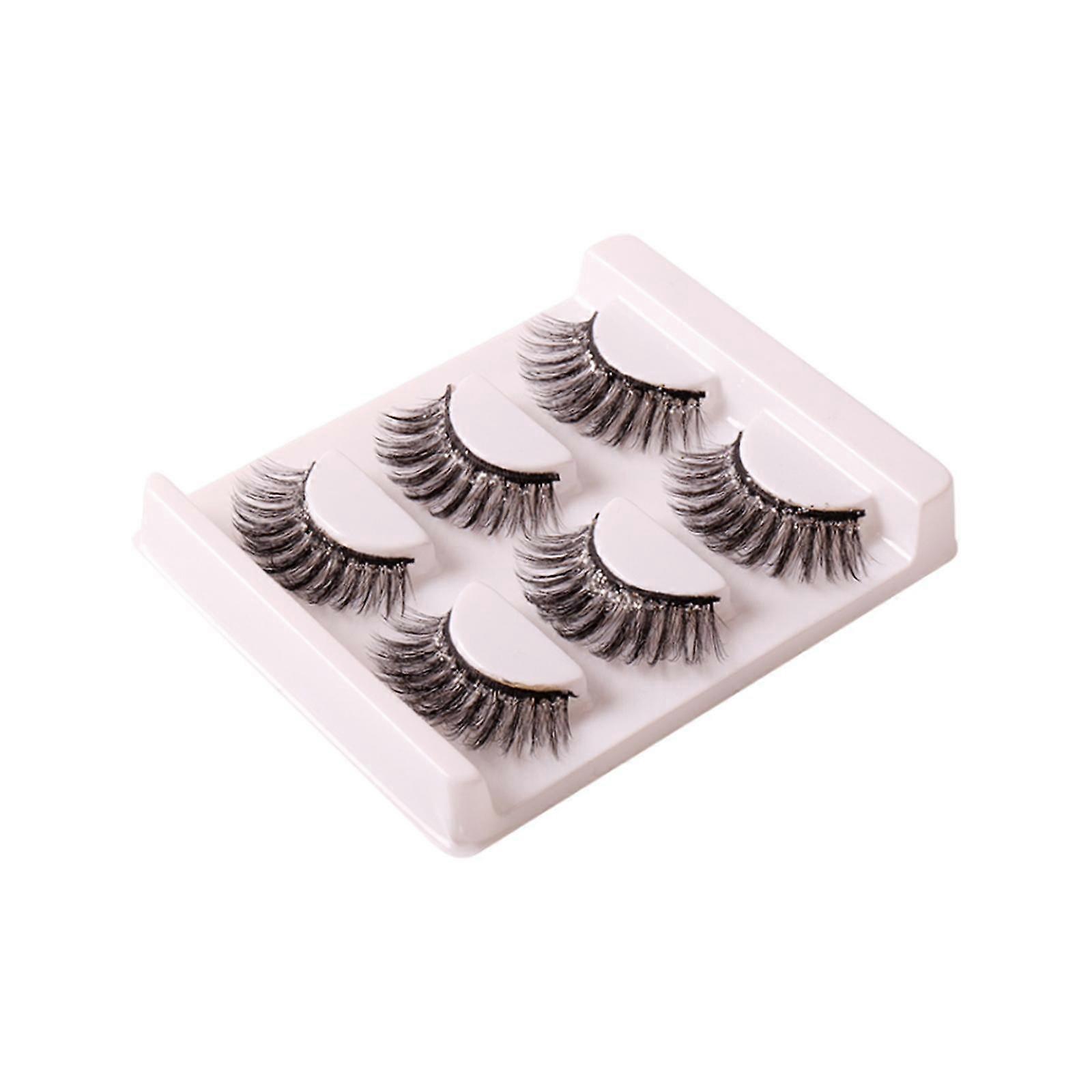 3 Pieces Artificial Eyelashes Reusable Synthetic Lightweight DIY Eyelash