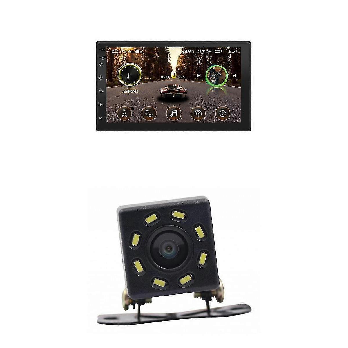 7 Inch Hd Car Bluetooth Mp5 Player Car Android Gps Navigation + 8led Camera