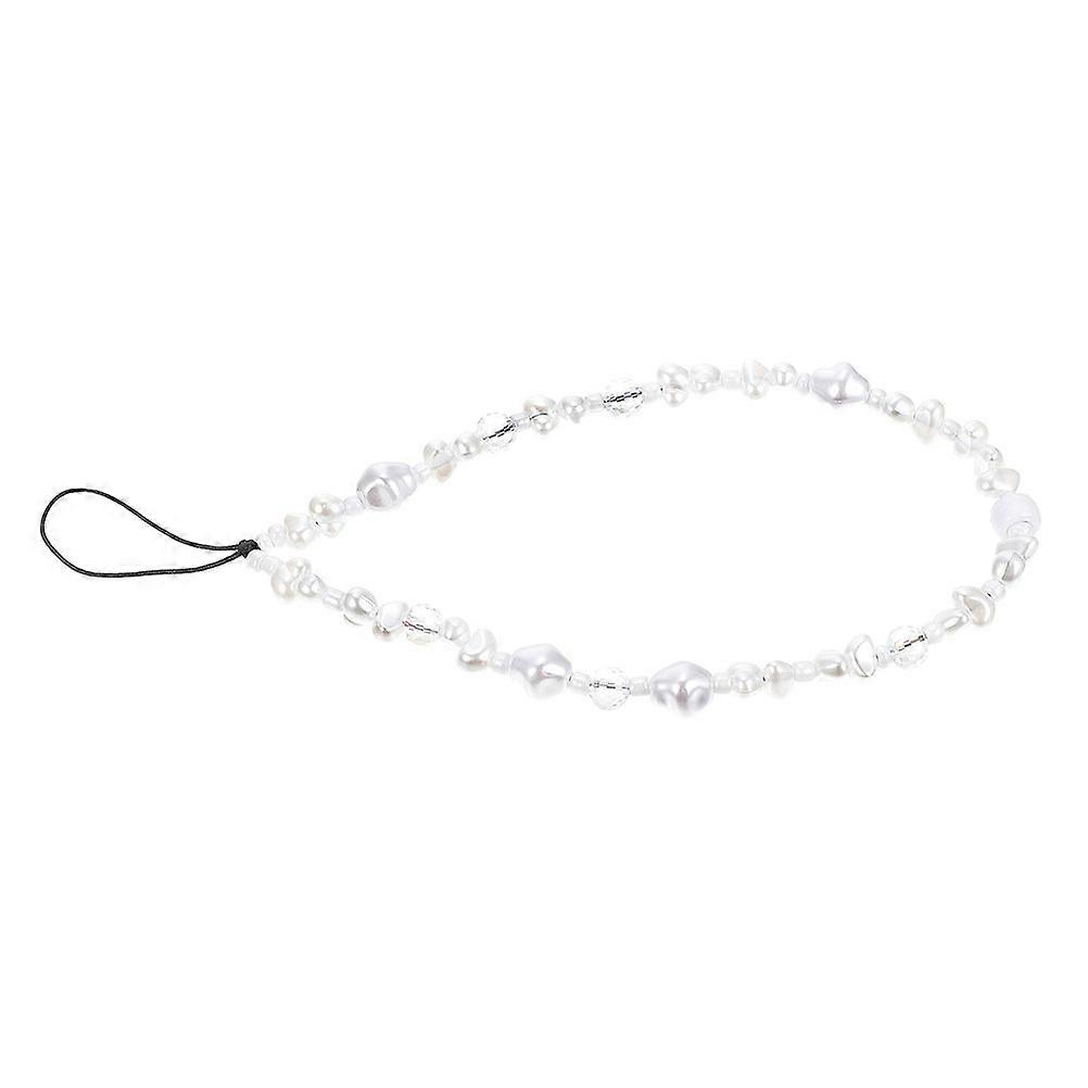 Beaded Phone Lanyard with Pearl Charm – Stylish Wrist Strap for Mobile Devices – Safe and Creative Phone Accessory for Friends and Family