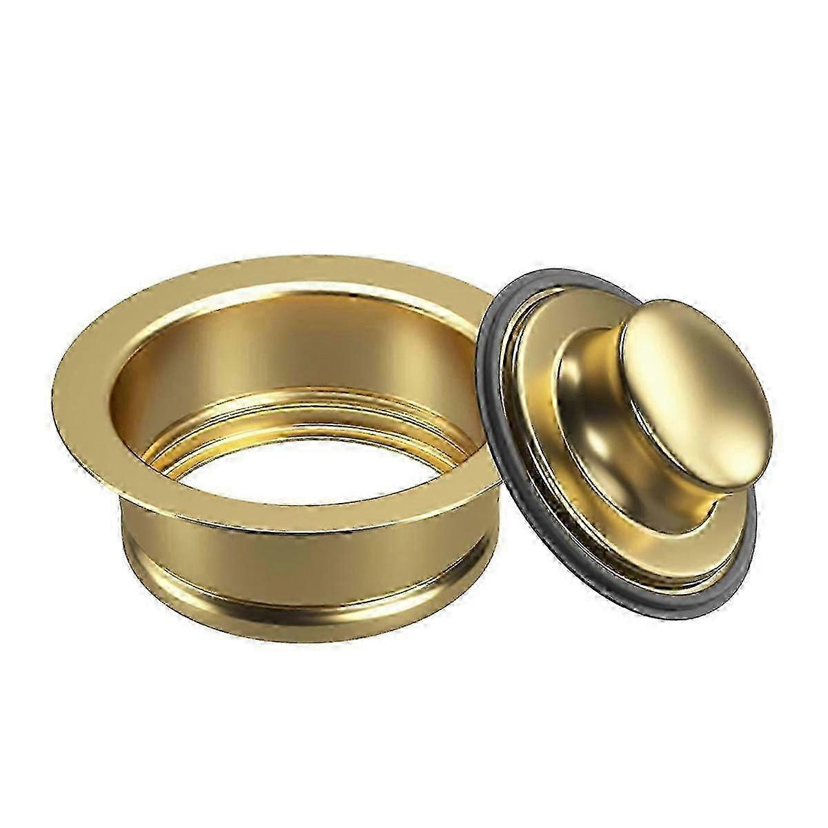 Universal 3-1/2" Sink Garbage Disposal Flange & Stopper - Gold