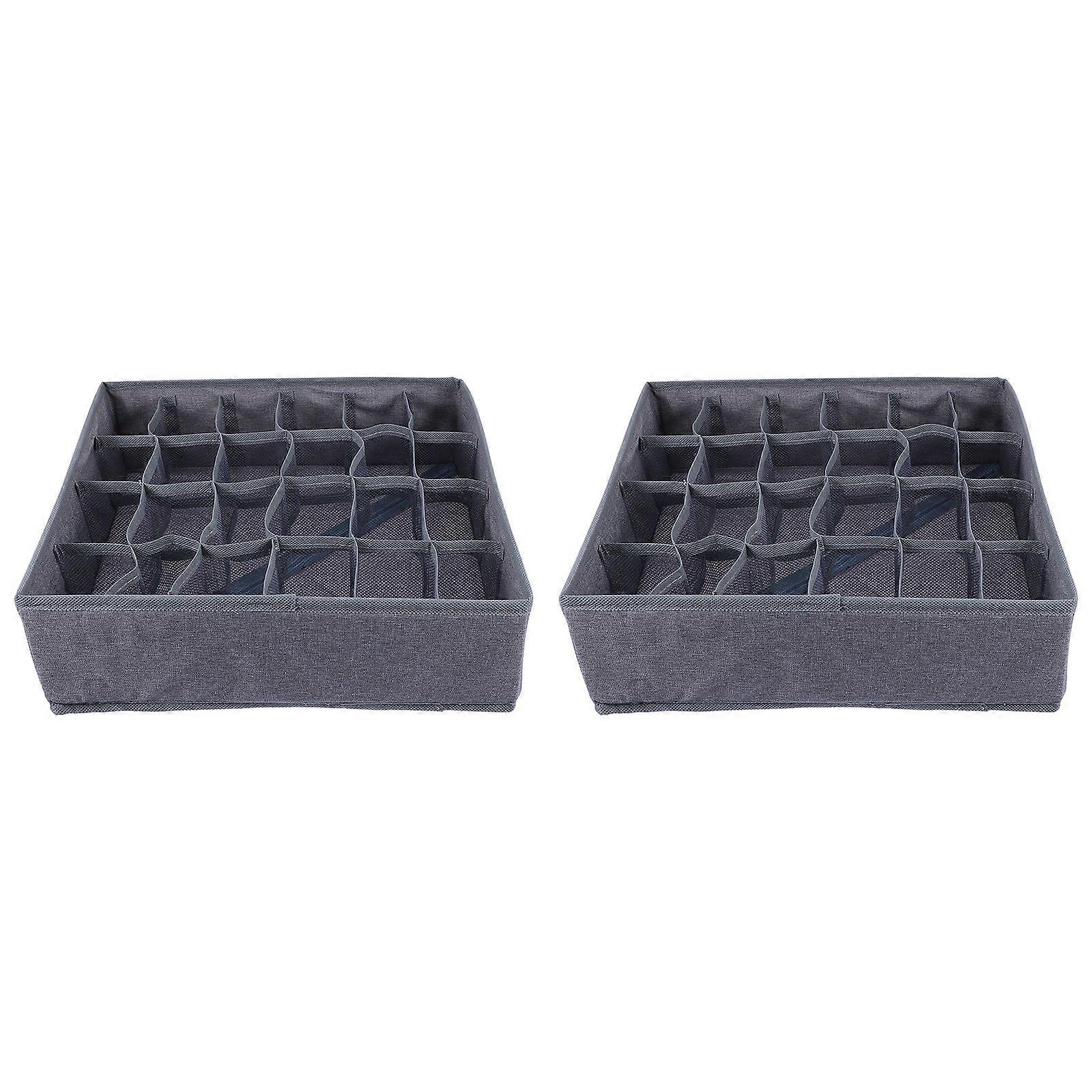 Collapsible Cloth Drawer Organizers with Storage Tray for Socks & Underwear – Soft Compartment Box for Wardrobe and Closet – Light Grey