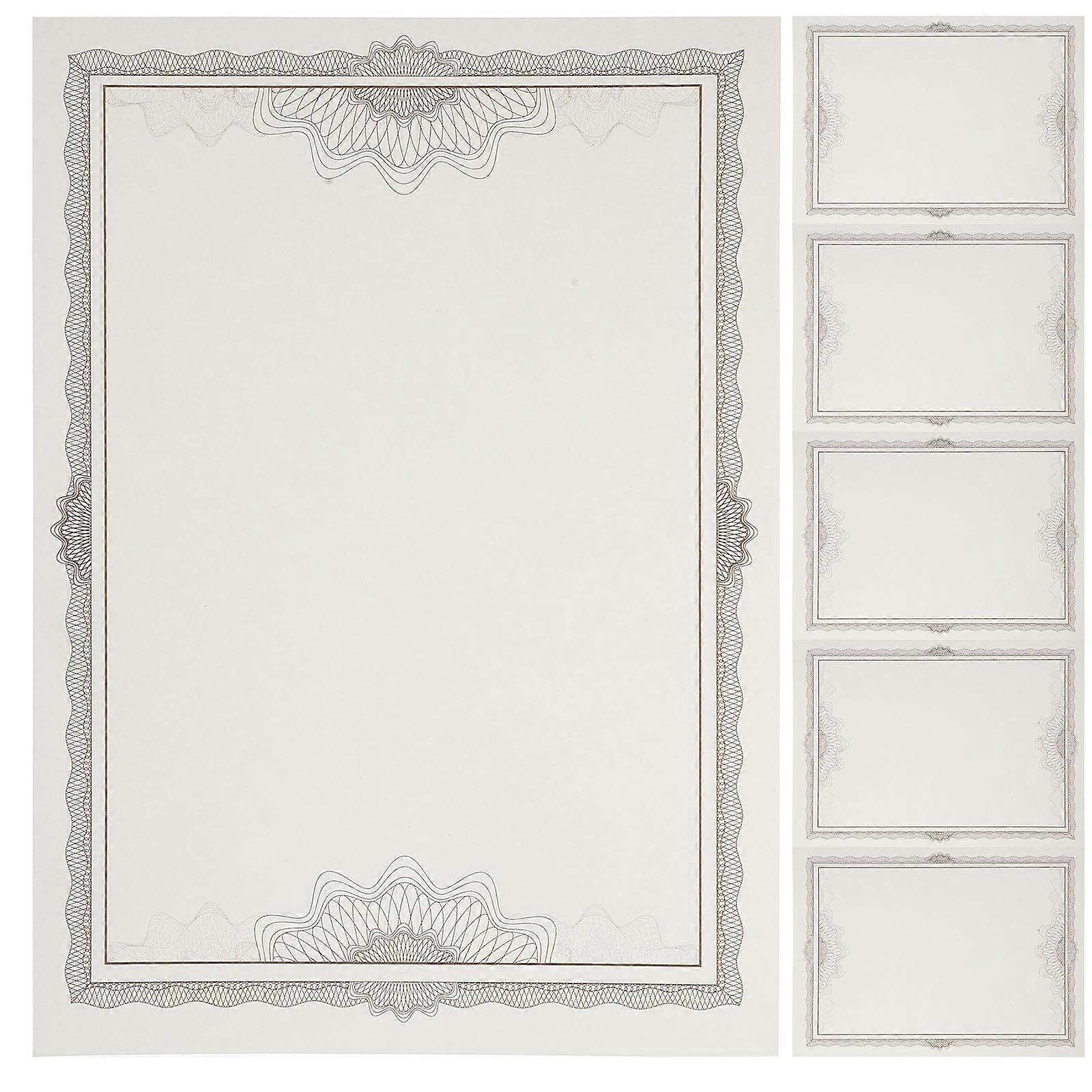 Diploma Paper Award Certificates Blank Design Coffee Color 29.7x21x0.1cm 6 Sheets