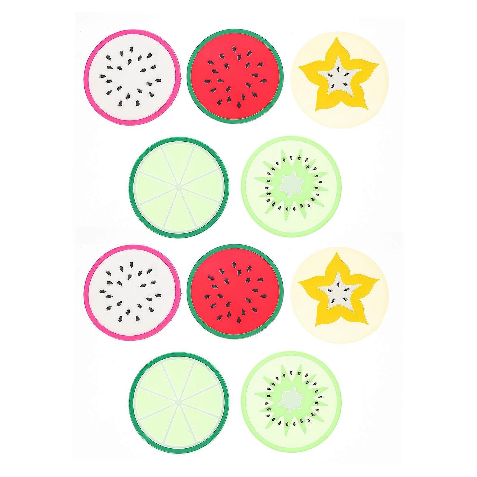 Fruit Shape Coaster Colorful Non-Slip Heat Insulation Cup Mats 30Pcs