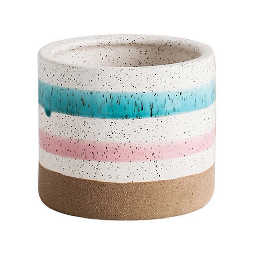 Ceramic Succulent Pot Breathable Flower Pot For Garden Patio Square Multi 1Pcs