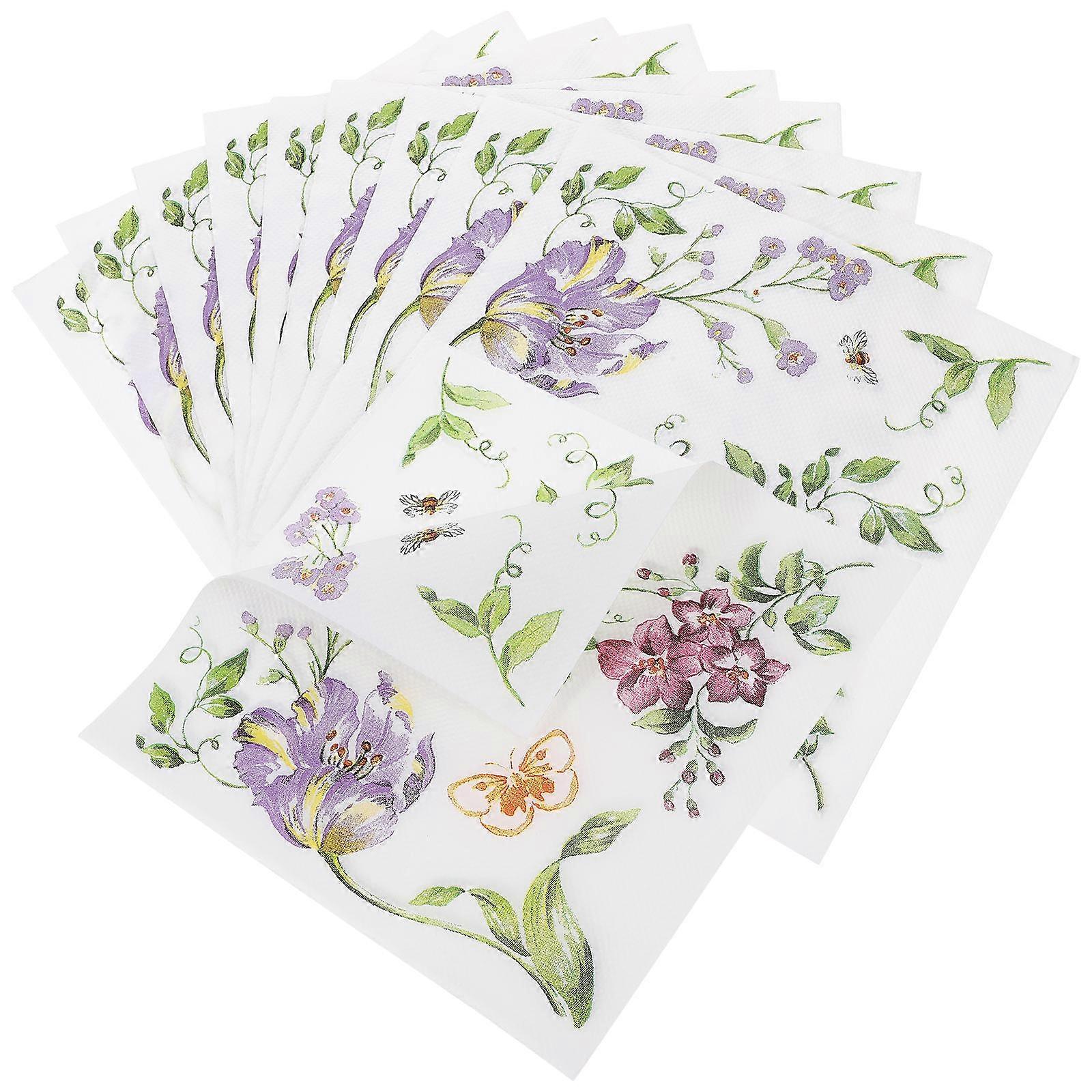 Printed Tissue Paper Party Accessories Multi-Colored Square Highly Absorbent 33.00X33.00X0.10cm 40Pcs