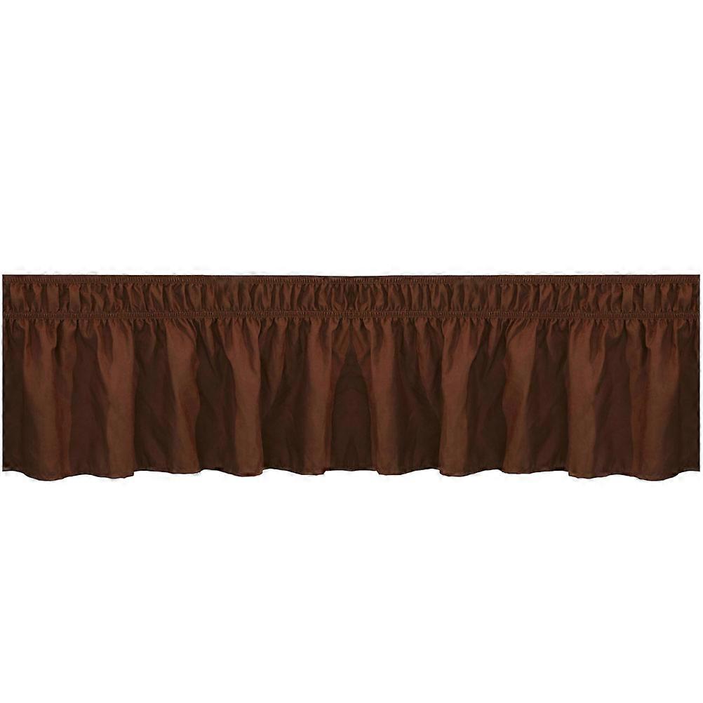 Adjustable Elastic Bedskirt Practical Pleated Skirt Ruffled Design Home Decoration Polyester 190*99cm 1Pack