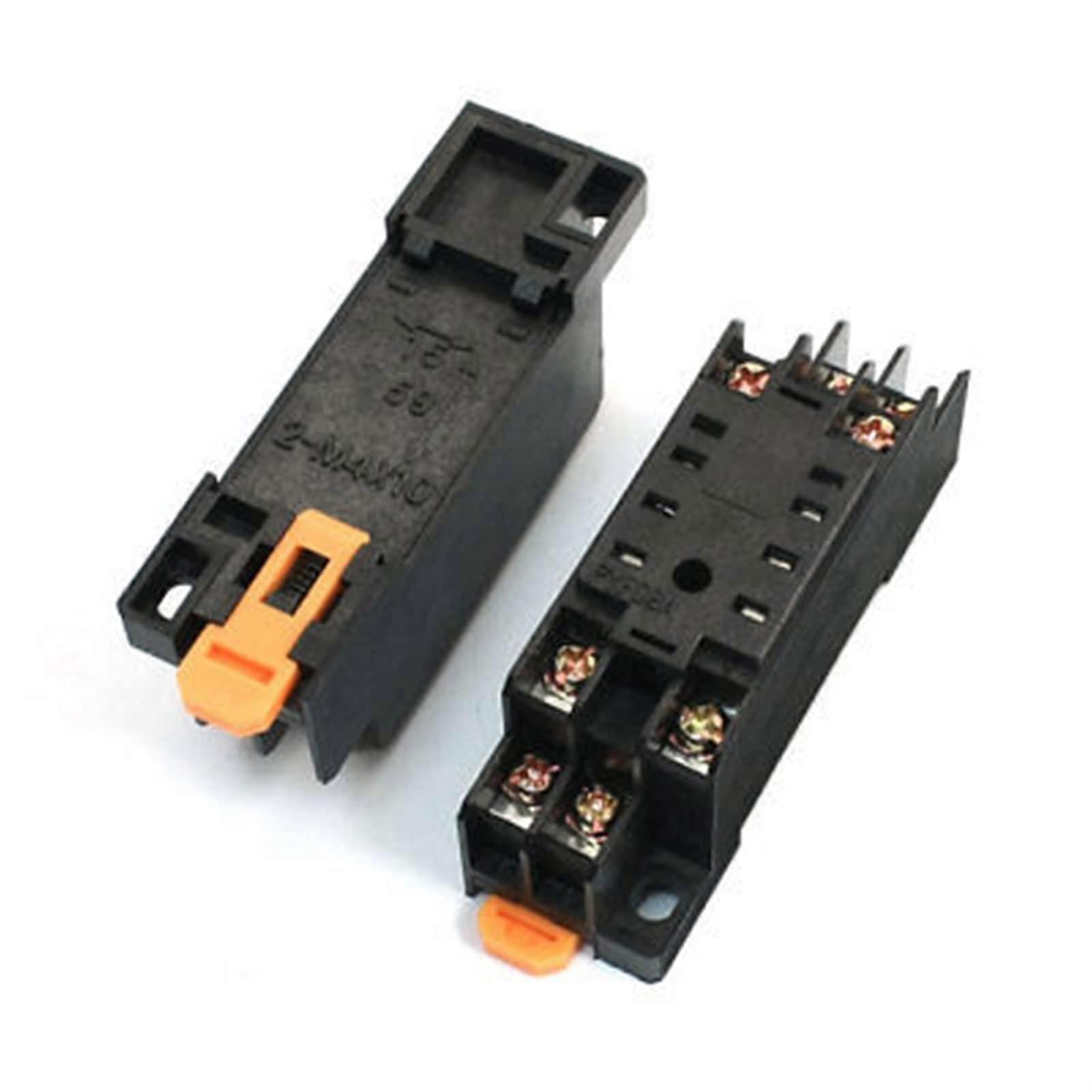 4 pieces PYF08A DIN rail mounting power relay socket base holder for HH52P replacement of the relay
