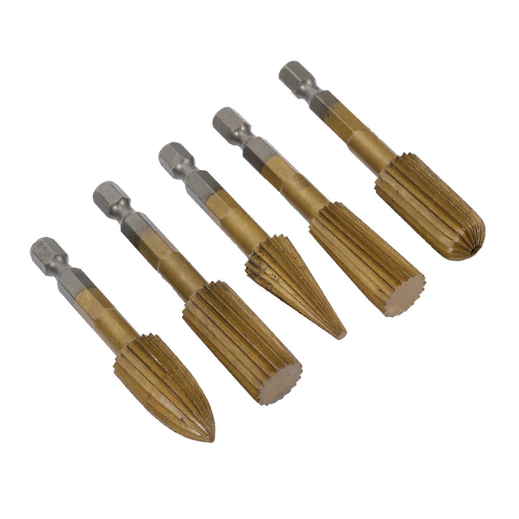 5-Piece Rotary Burr Set For Precision Carving And Sanding On High-Speed Steel HSS Easy-To-Use Hand Tool Accessory