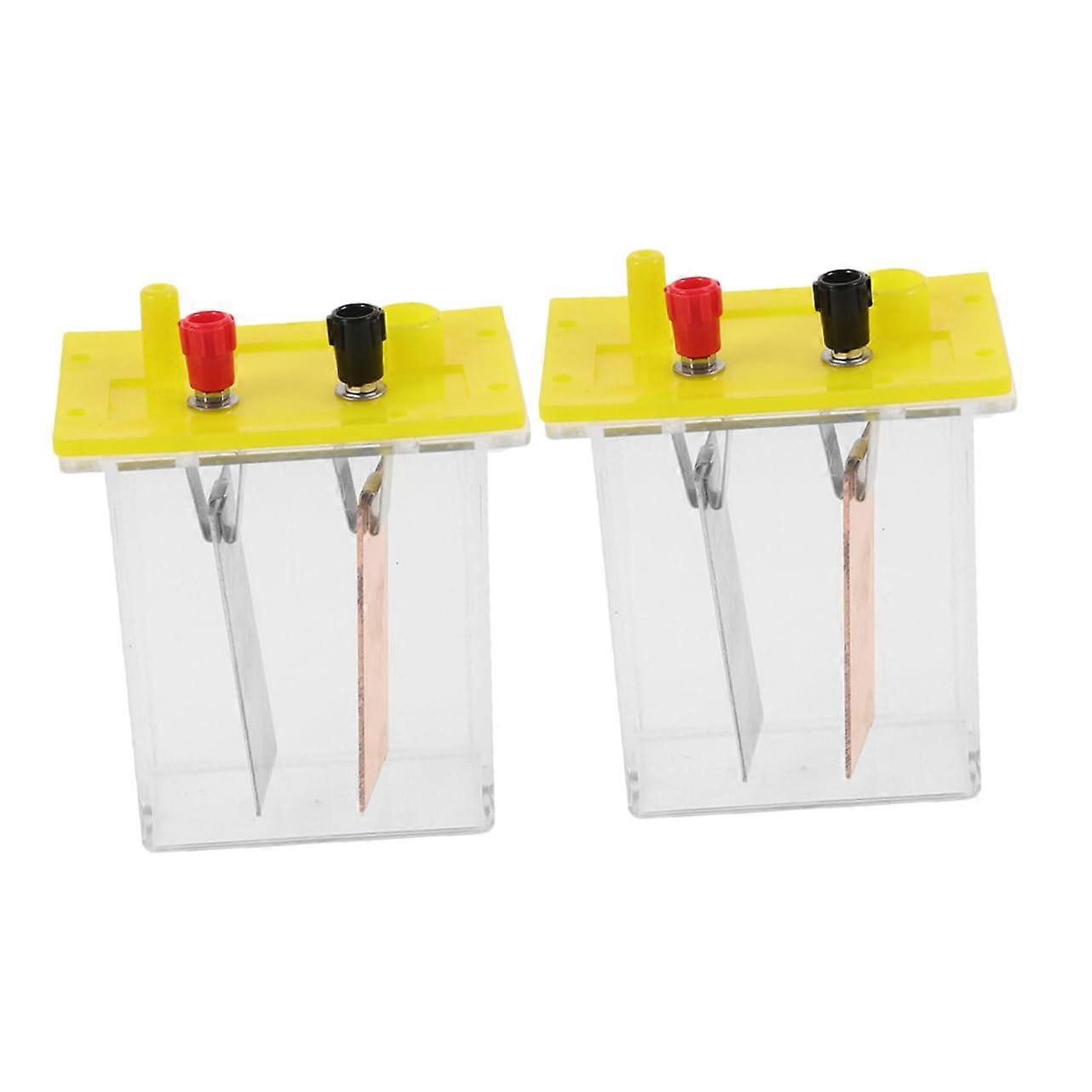 2 Sets Salt Water Battery Box Water Science Kit Scientific Experiment Plates Physics Science Kit Clock Kit DIY LED Fruit Plate Galvanised