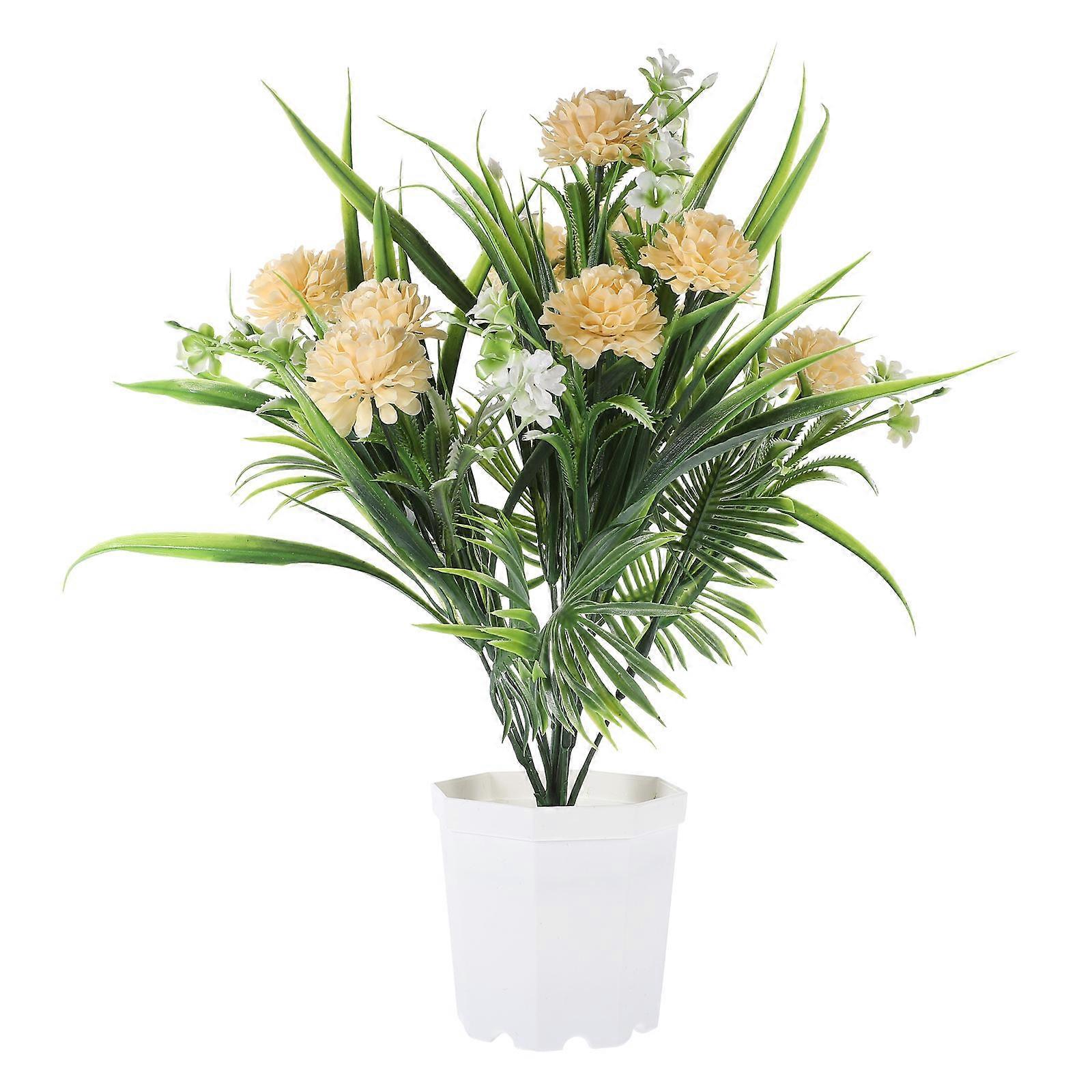 Artificial Flower in Pot Faux Plants Indoor Living Room Simple Color Plastic 1Pack
