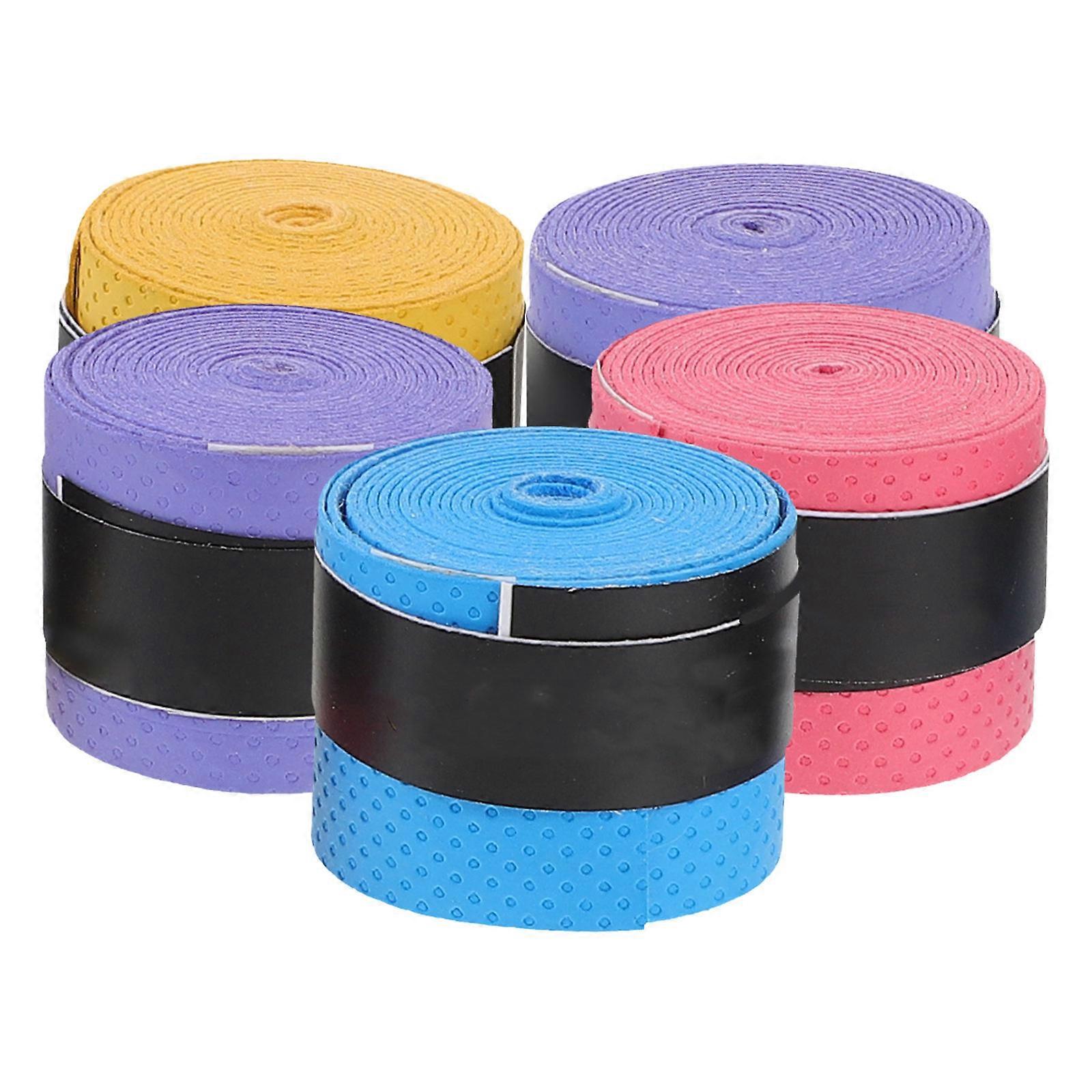 Fishing Rod Handle Wrap Racket Grip Tape Vibration Reduction For Cycling Sports Assorted Color 110x2.5x0.2cm 5Pack