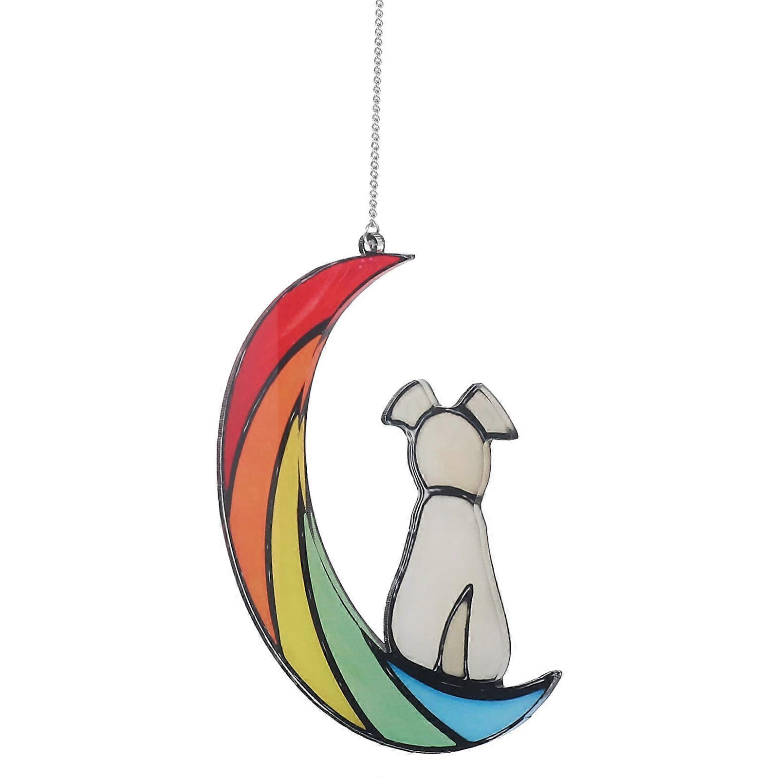 Light Catching Sun Catcher Rainbow Color Moon Shaped Window Display 1Set